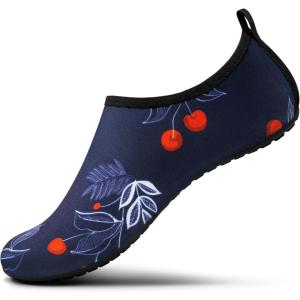 imageSEEKWAY Water Shoes Women Men Adult QuickDry Aqua Socks Barefoot Non Slip for Beach Swim River Pool Lake surf Black SK002U2f1371 Cherrim