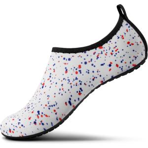 imageSEEKWAY Water Shoes Women Men Adult QuickDry Aqua Socks Barefoot Non Slip for Beach Swim River Pool Lake surf Black SK002U2j1312 Paint Spot