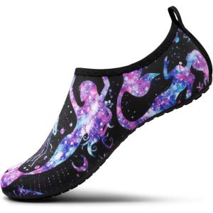 imageSEEKWAY Water Shoes Women Men Adult QuickDry Aqua Socks Barefoot Non Slip for Beach Swim River Pool Lake surf Black SK002U2n1511 Mermaid