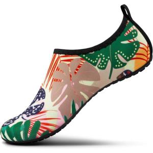 imageSEEKWAY Water Shoes Women Men Adult QuickDry Aqua Socks Barefoot Non Slip for Beach Swim River Pool Lake surf Black SK002U2y1541 Floral