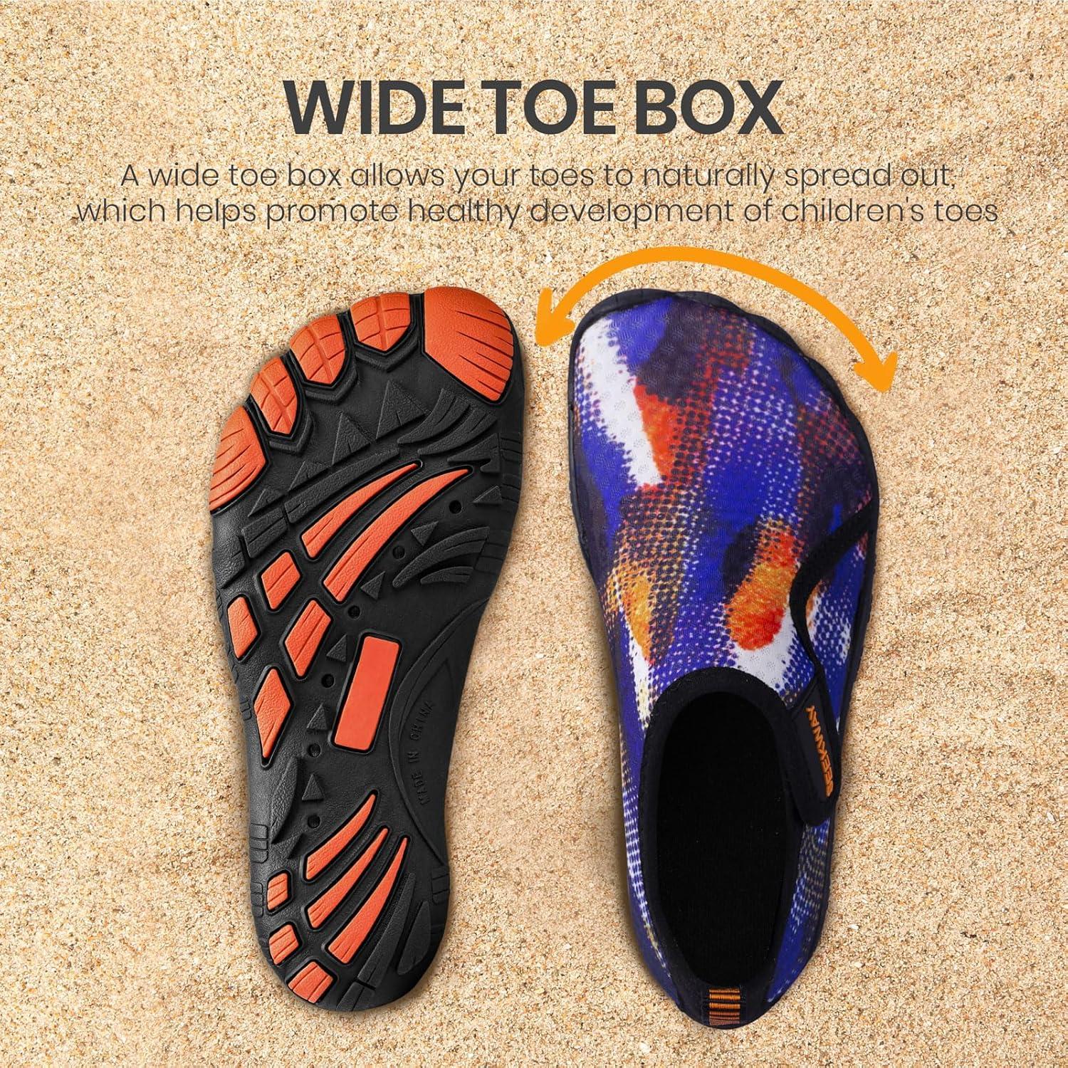 imageSEEKWAY Barefoot Water Shoes for Kids  Wide Toe Box and QuickDry Sand Shoes Toddler for Hiking Swim Beach Pool Kayak Sport Accessories Camping Essentials NonSlip for Boys Girls Sizes2a105 Blue