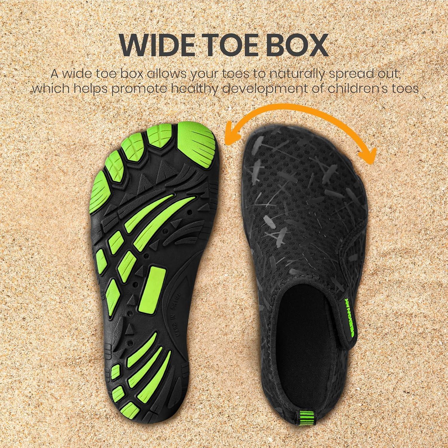 imageSEEKWAY Barefoot Water Shoes for Kids  Wide Toe Box and QuickDry Sand Shoes Toddler for Hiking Swim Beach Pool Kayak Sport Accessories Camping Essentials NonSlip for Boys Girls Sizes1b102 Black