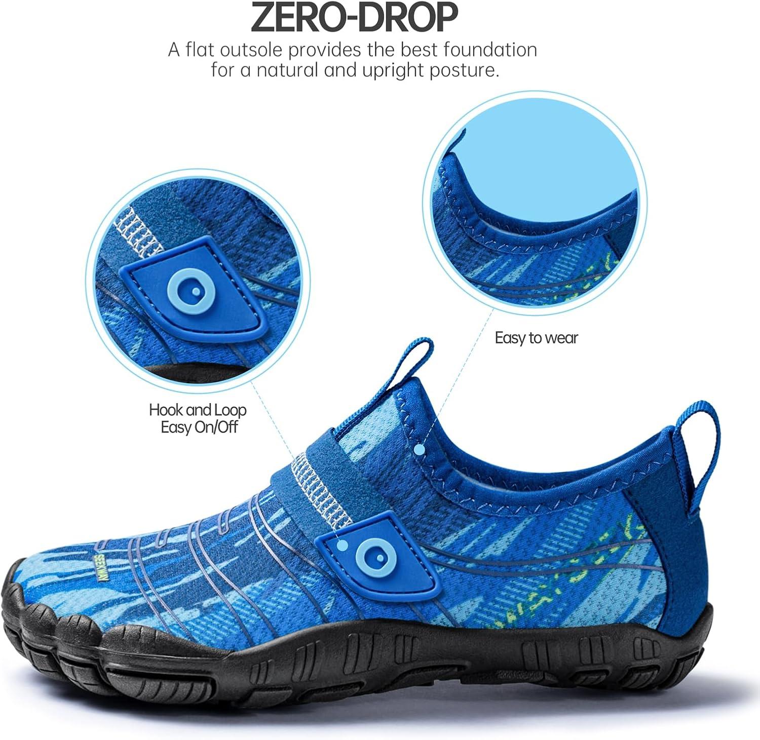 imageSEEKWAY Barefoot Water Shoes for Kids  Wide Toe Box and QuickDry Sand Shoes Toddler for Hiking Swim Beach Pool Kayak Sport Accessories Camping Essentials MustHaves for Boys Girls Sizes
