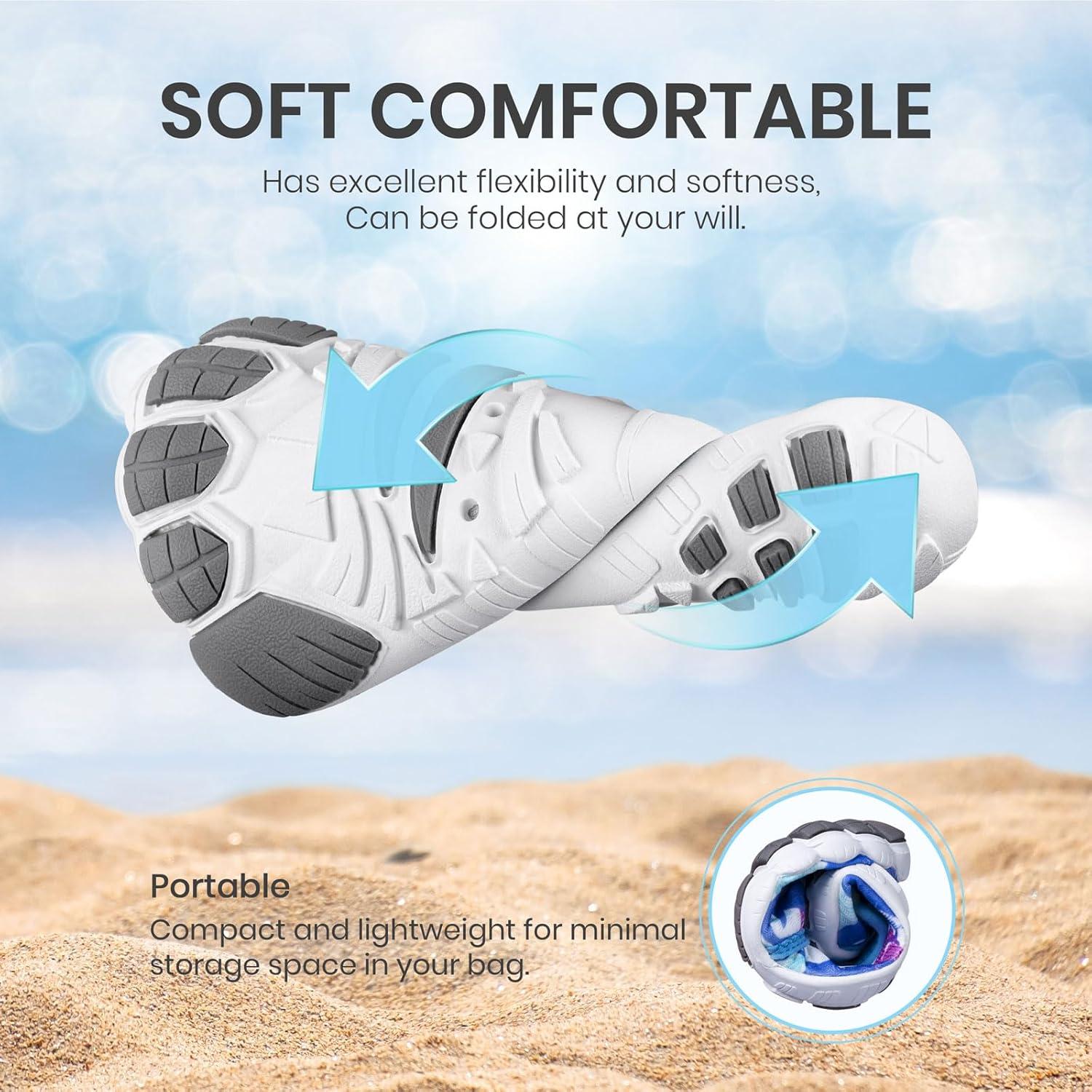 imageSEEKWAY Barefoot Water Shoes for Kids  Wide Toe Box and QuickDry Sand Shoes Toddler for Hiking Swim Beach Pool Kayak Sport Accessories Camping Essentials NonSlip for Boys Girls Sizes2e109 Blue Shark