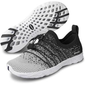 imageSEEKWAY Mens Womens Water Shoes Quick Dry Aqua Shoes Barefoot for Beach Surf Hiking Pool Water Sports1dgrey Black