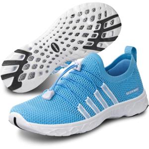 imageSEEKWAY Mens Womens Water Shoes Quick Dry Aqua Shoes Barefoot for Beach Surf Hiking Pool Water Sports1jlight Blue