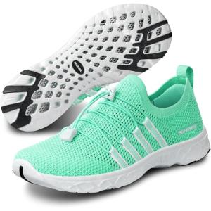 imageSEEKWAY Mens Womens Water Shoes Quick Dry Aqua Shoes Barefoot for Beach Surf Hiking Pool Water Sports1kblue Cyan
