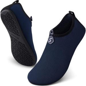imageSEEKWAY Water Shoes Aqua Socks Barefoot QuickDry Slipon for Women Men Beach Pool Swim River Lake Surf Drop Blue SK001