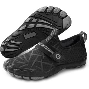 imageSEEKWAY Barefoot Water Shoes for Kids  Wide Toe Box and QuickDry Sand Shoes Toddler for Hiking Swim Beach Pool Kayak Sport Accessories Camping Essentials MustHaves for Boys Girls Sizes3bblack